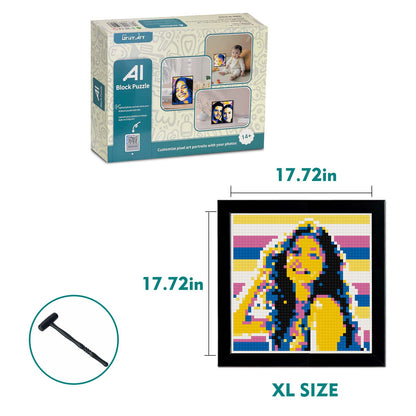 AI Block Puzzle: Custom Pixel Art Puzzle, Fast Online Rendering, Perfect Wall Decor