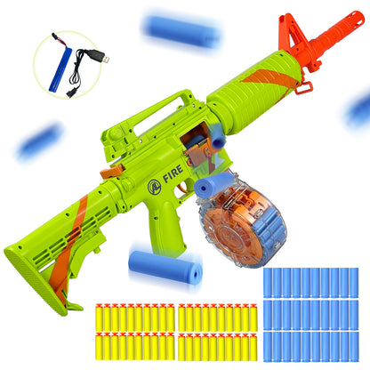 Semi-Automatic Toy Gun with Rechargeable Battery, 22-Round Magazine, Shell Ejection Feature, Quick Loader, and High-Speed Accuracy