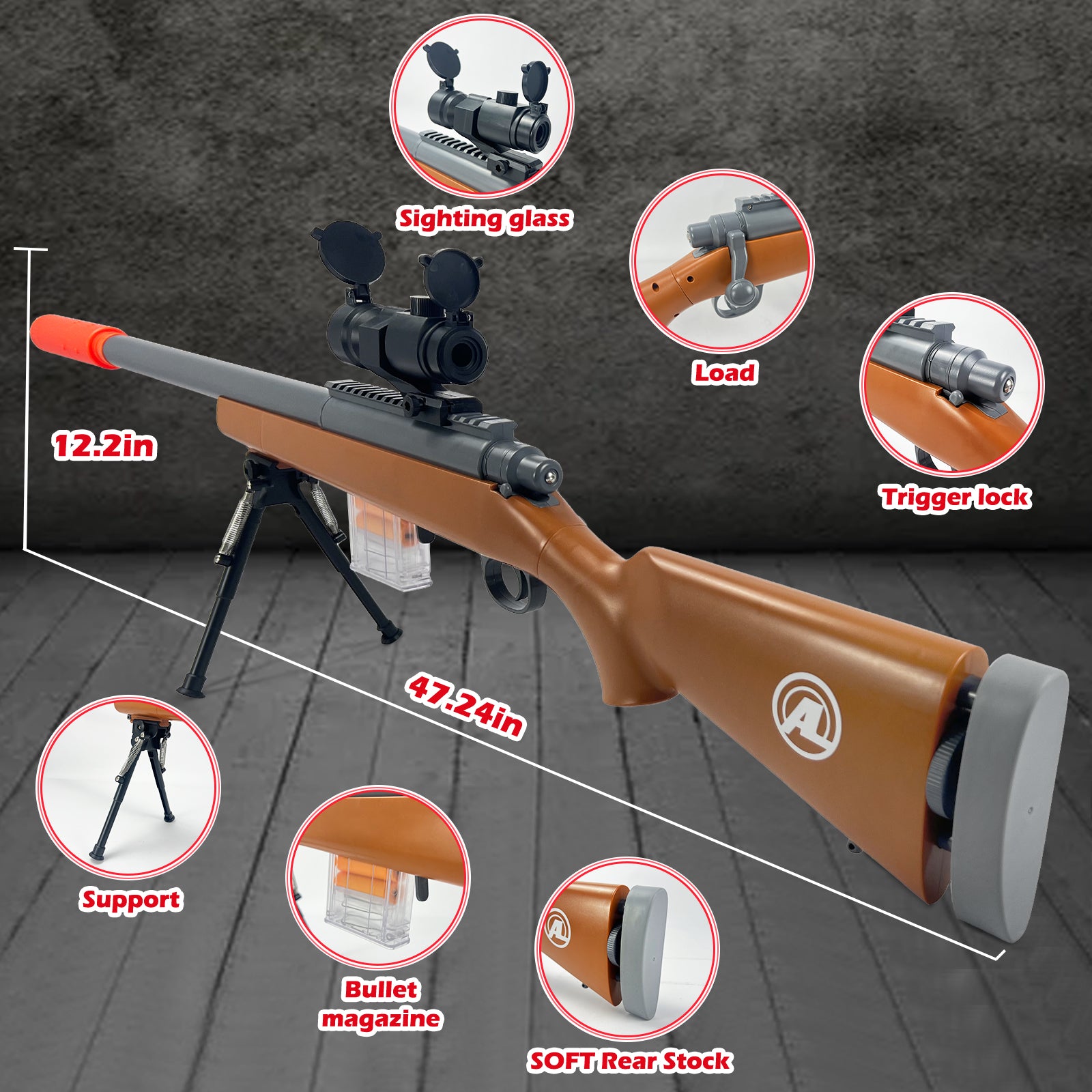 トイガン M24 sniper Airsoft M24 Bolt Action Sniper Rifle w/ Bipod & Scope