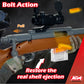 Wood grain toy gun with scope and accessories toy sniper rifle