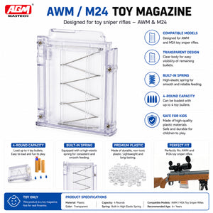Transparent Magazine (2-Pack) for WAM & M24 Foam Dart Blasters