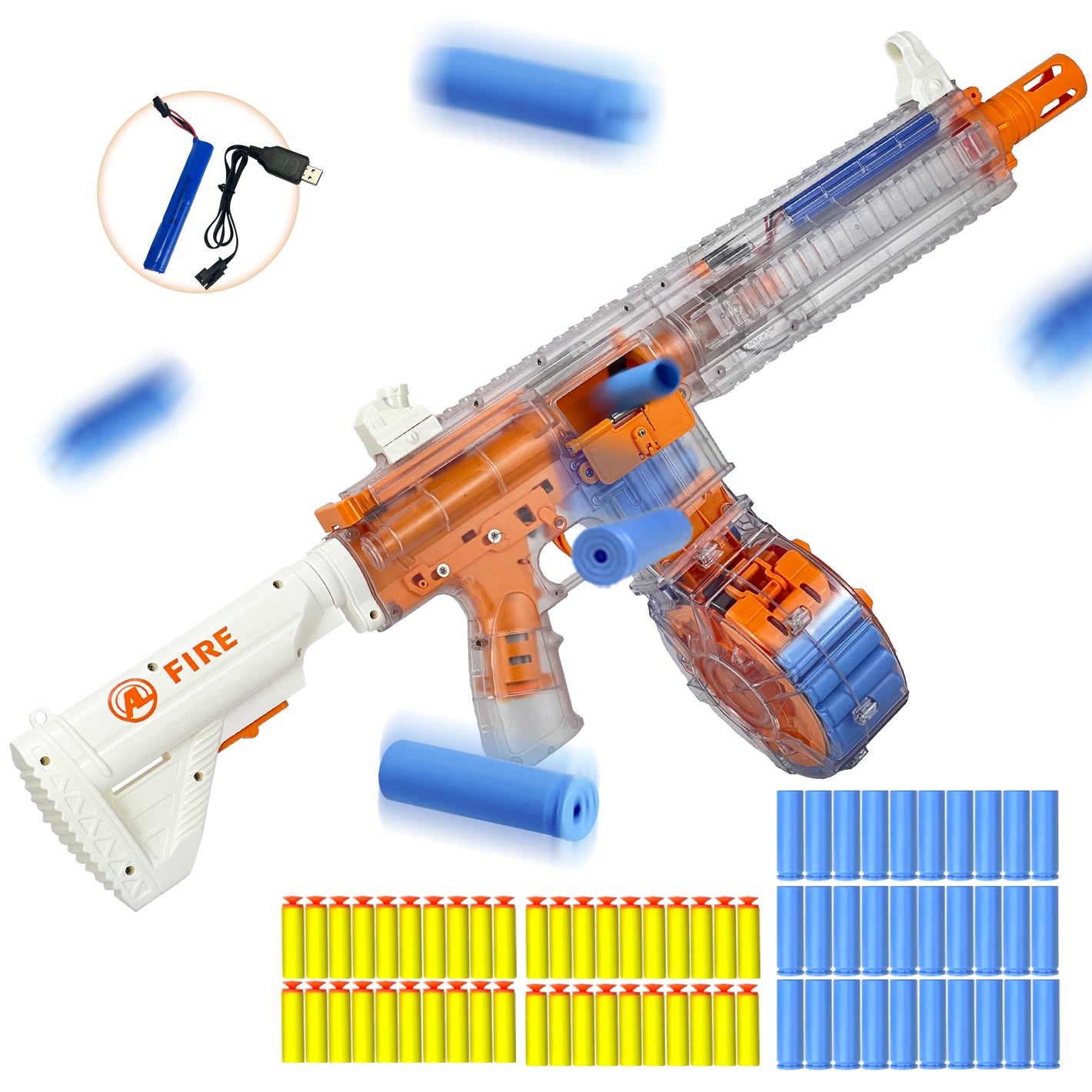 Semi-Automatic Toy Gun with Rechargeable Battery, 22-Round Magazine, and Shell Ejection Feature