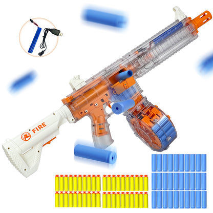 Semi-Automatic Toy Gun with Rechargeable Battery, 22-Round Magazine, and Shell Ejection Feature
